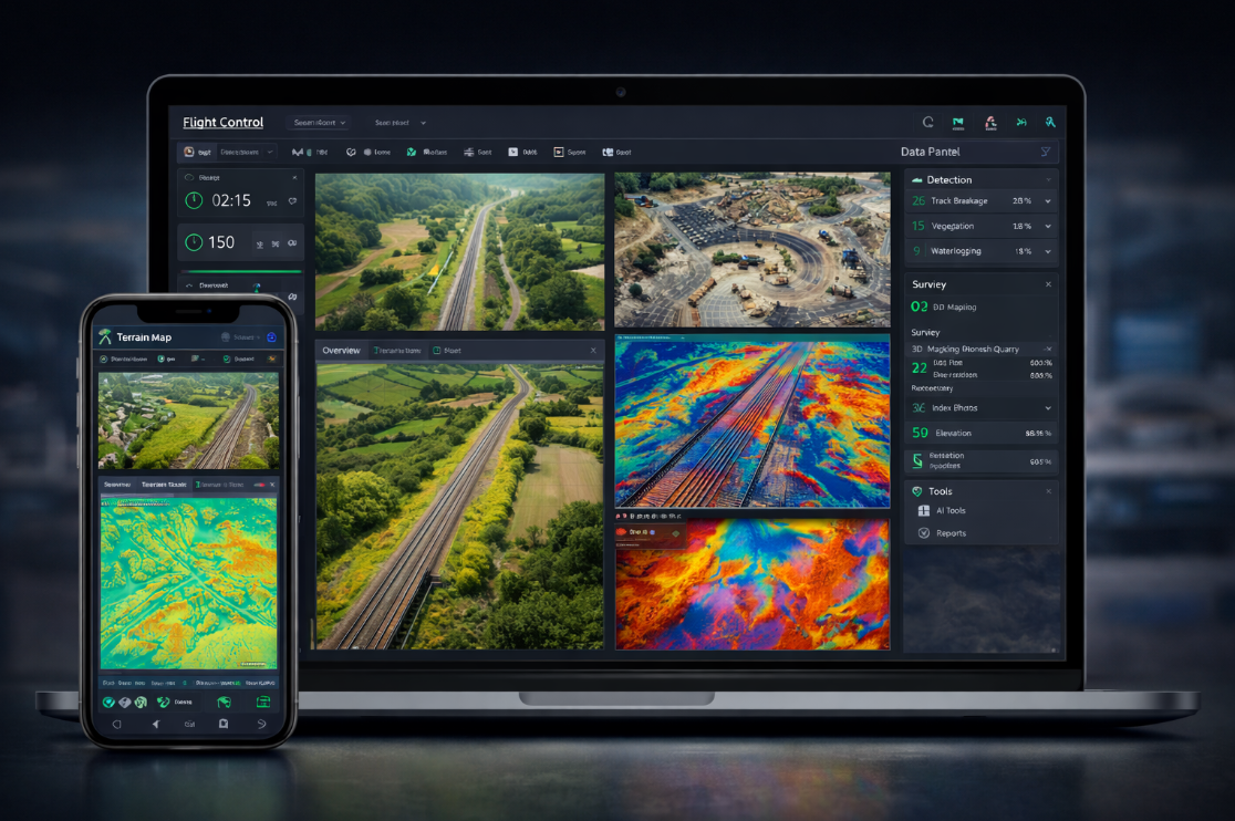 AI & Web Dashboards drone survey service